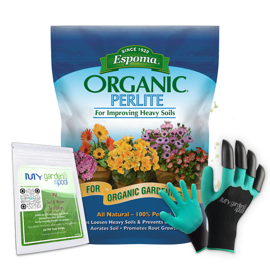 Espoma Organic Perlite 8 qt – Premium Soil Aerator – Bonus Gloves & Soil pH Test Kit
