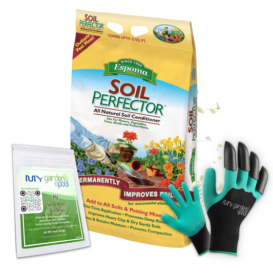 Espoma Soil Perfector 30 lb – Natural Soil Conditioner for Aeration and Drainage – Bonus Claw Gloves & Soil pH Test Kit