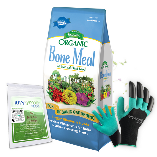 Espoma Bone Meal 4 lb – Organic Flower & Bulb Fertilizer – Includes Claw Gloves & pH Soil Test Kit by My Garden Pool