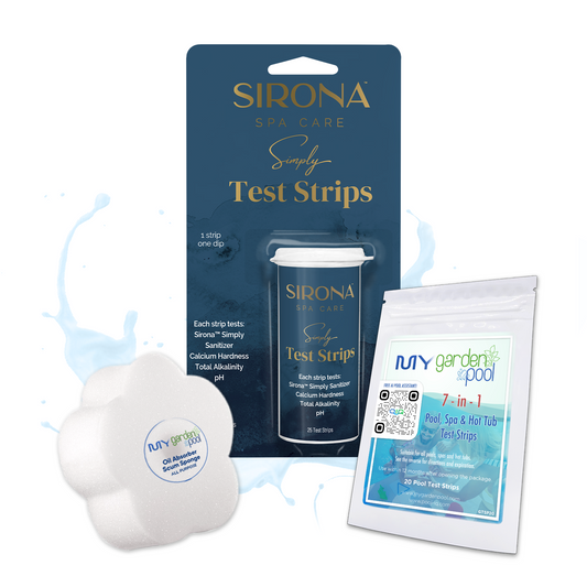 Sirona Simply Test Strips 25 ct – Easy 5-Way Spa Water Testing – Fast and Accurate Results – Includes Scum Sponge and 7-in-1 Test Strips