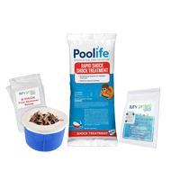 Poolife Rapid Shock 1 lb – Fast-Dissolving Pool Chlorine Shock – Restores Water Clarity – Includes 2 Scum Socks and 7-in-1 Test Strips