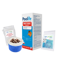 Poolife Back to Blue 1 Kit – Powerful 2-Part Pool Treatment – Clears Severe Cloudy or Green Water – Includes 2 Scum Socks and 7-in-1 Test Strips