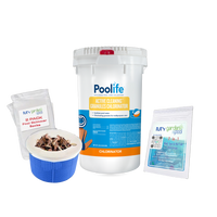 Poolife Active Cleaning Granules 50 lb – Pro-Strength Cal Hypo Pool Shock – Crystal Water Fast – Includes 2 Scum Socks and 7-in-1 Test Strips
