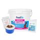Poolife Calcium Plus 25 lb – 93% Calcium Chloride Hardness Increaser – Prevents Corrosion & Surface Damage – Includes 2 Scum Socks and 7-in-1 Test Strips