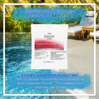 Leisure Time Sodium Bromide 2 oz Pouch, 6 ct. – Spa & Hot Tub Startup Boost – Fast Water Preparation – Includes Scum Sponge and 7-in-1 Test Strips