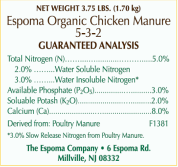 Espoma Chicken Manure 3.75 lb – Organic Soil Conditioner for Gardens – Includes My Garden Pool Claw Gloves & Soil pH Test Strips