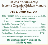 Espoma Chicken Manure 3.75 lb – Organic Soil Conditioner for Gardens – Includes My Garden Pool Claw Gloves & Soil pH Test Strips