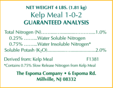 Espoma Kelp Meal 4 lb – Organic Seaweed Fertilizer for Plants & Lawns – Includes My Garden Pool Gloves & Soil pH Test Strips