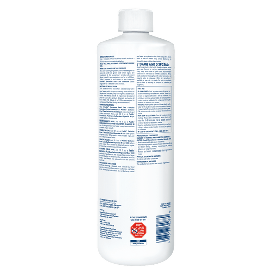 Poolife Algaecide 90 – 32 fl oz Super-Concentrated Formula – Long-Lasting Algae Prevention – Includes 2 Scum Socks and 7-in-1 Test Strips
