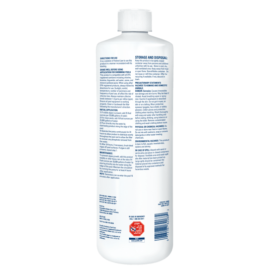 Poolife AlgaePhos Algaecide 32 oz – Dual-Action Algae Control & Phosphate Remover – Prevents Green, Yellow & Black Algae – Includes 2 Scum Socks and 7-in-1 Test Strips