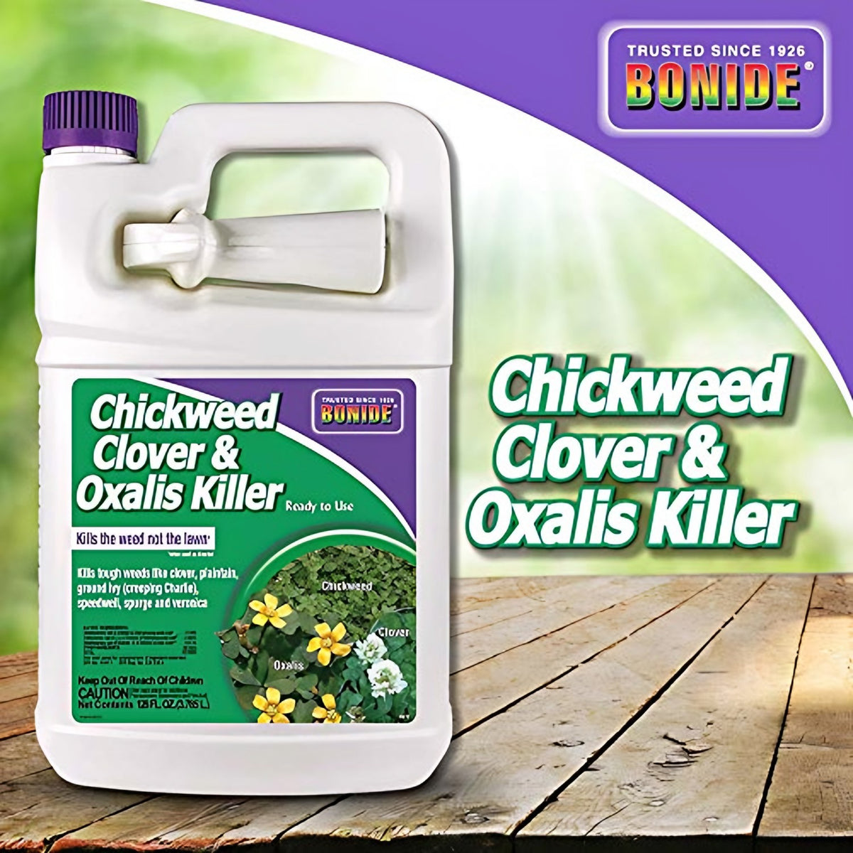 Bonide Chickweed Clover Oxalis Killer label and directions