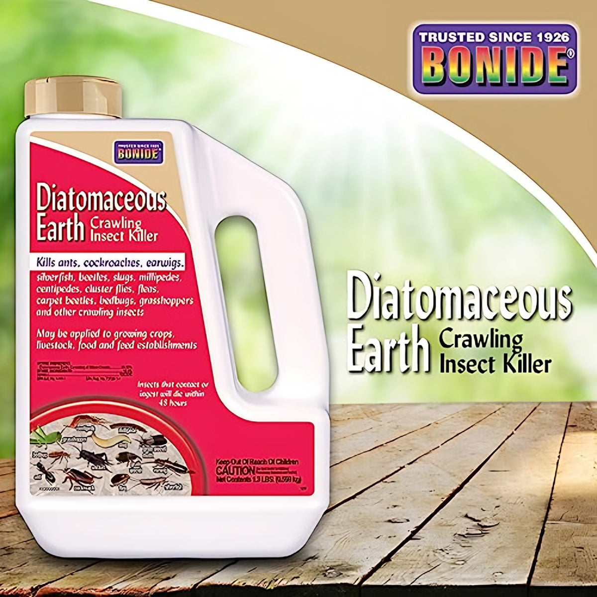 Bonide Bonide Diatomaceous Earth Crawling Insect Killer label and directions