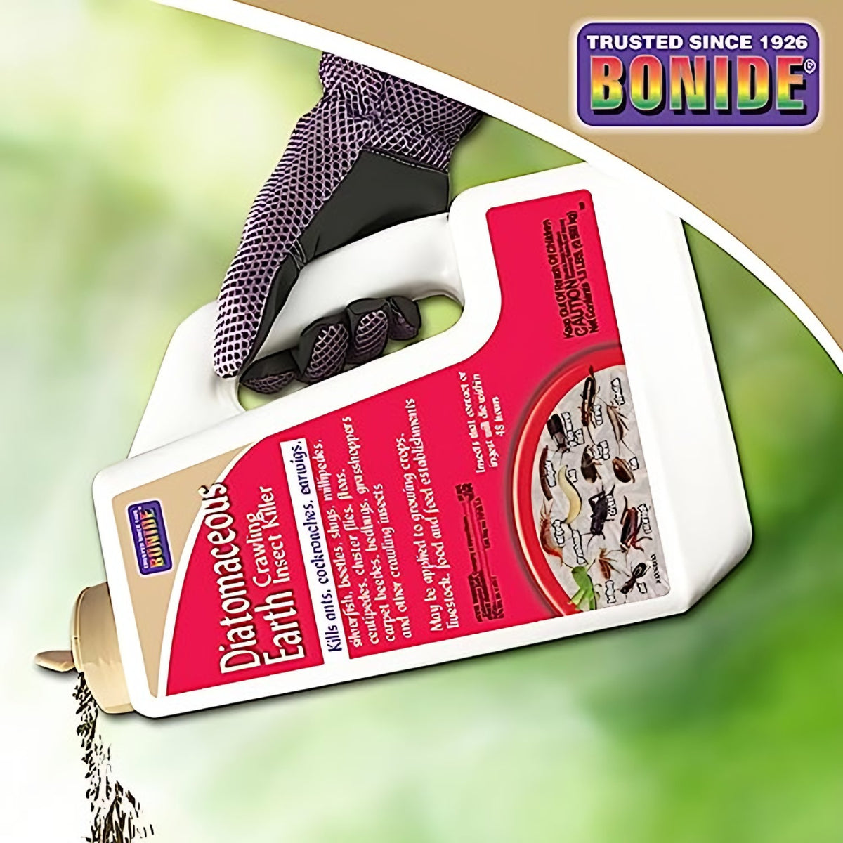 Bonide Bonide Diatomaceous Earth Crawling Insect Killer label and directions