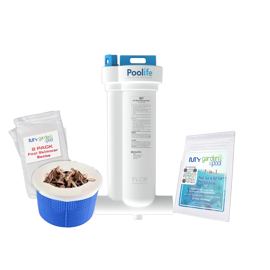 Poolife NST Cal Hypo Chlorine Feeder – Automatic Dispenser for Cal Hypo Tablets – Easy, Consistent Sanitization – Bonus Scum Socks Included