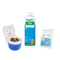 Poolife Defend+ 32 fl oz – 3-in-1 Pool Algae Protection – Clarifier + Preventative Shield – Includes 2 Scum Socks and 7-in-1 Test Strips