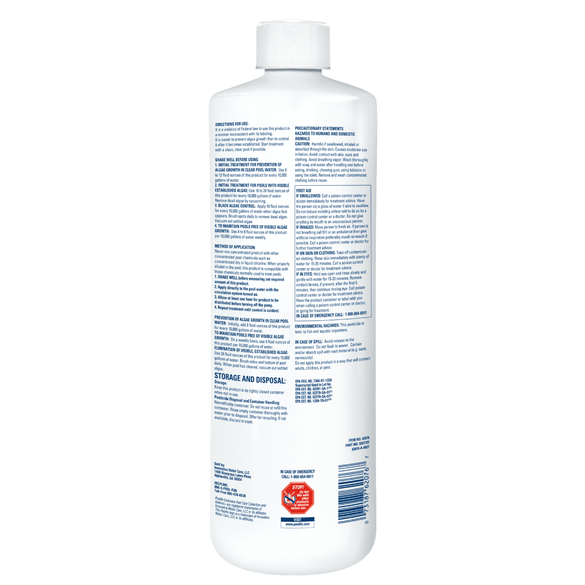 Poolife Defend+ 32 fl oz – 3-in-1 Pool Algae Protection – Clarifier + Preventative Shield – Includes 2 Scum Socks and 7-in-1 Test Strips