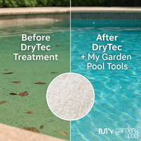 DryTec 5 lb Calcium Hypochlorite Pool Shock – Fast-Dissolving Chlorine Granules for Swimming Pools – Includes 2 Scum Socks & 7-in-1 Test Strips – My Garden Pool