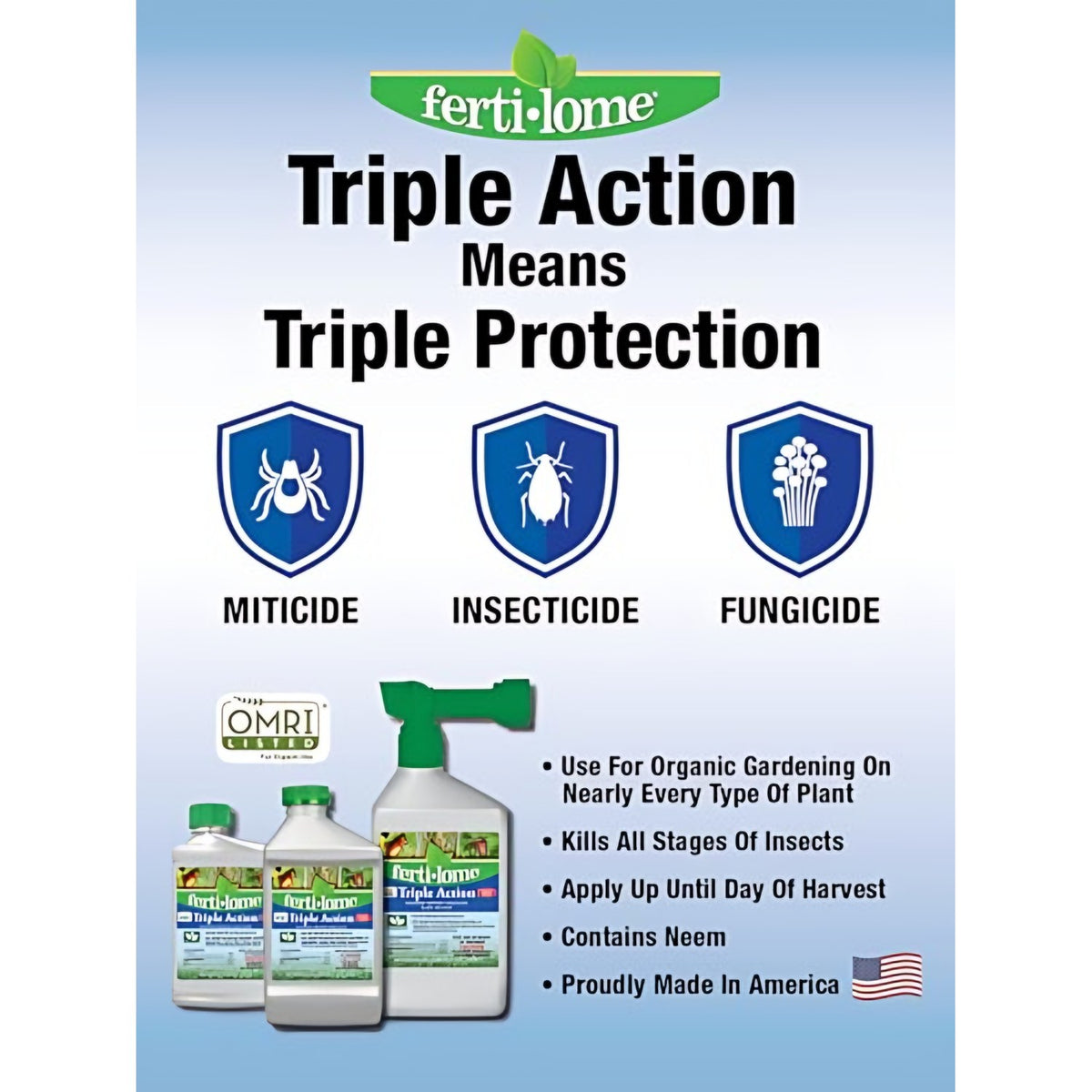 Fertilome Triple Action Insecticide, Miticide & Fungicide application details