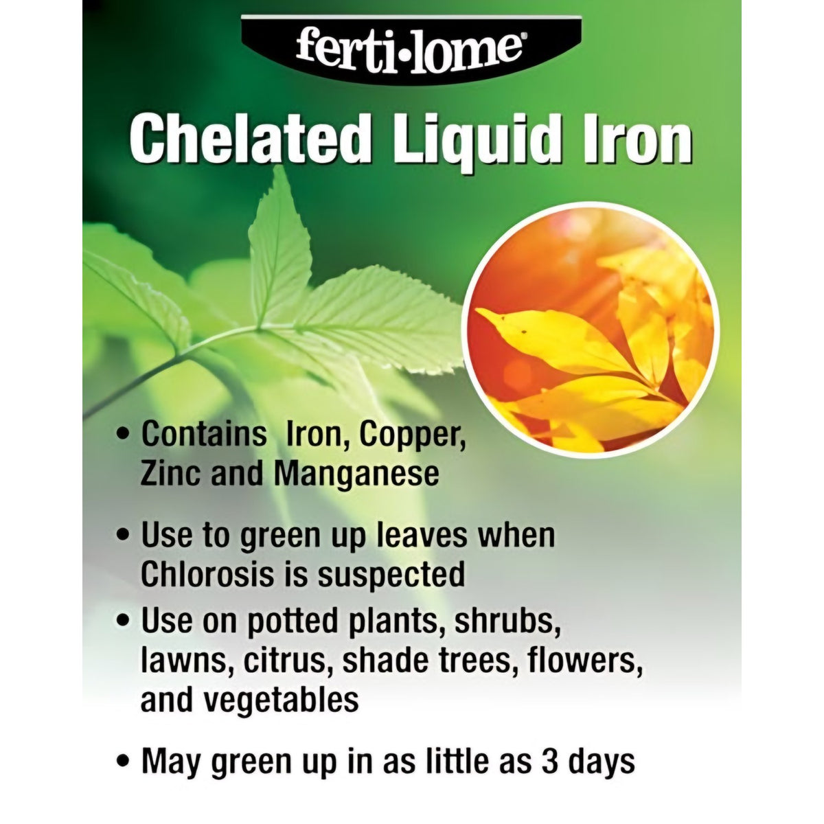 Fertilome Liquid Iron and Micronutrient Supplement label and directions