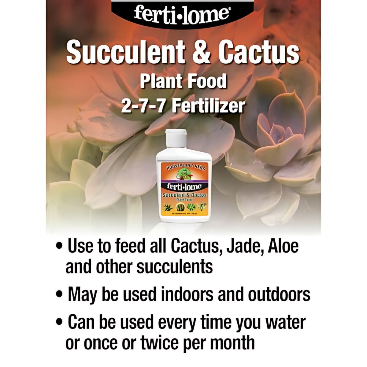 Fertilome Cactus and Succulent Plant Food application details