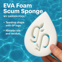 My Garden Pool Scum Sponge – White EVA Foam Teardrop Sponge – Absorbs Oils, Sunscreen, and Residue for Crystal Clear Pools & Spas
