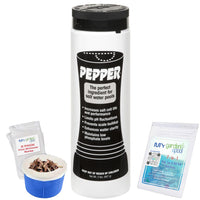 API Pepper 2lb PEP2 Salt Water Pool Chemical Maintenance Balancer with My Garden Pool 20 Ct. Test Strips & 2 Pack Pool Skimmer Socks and Pool-IQ, Smart Pool AI Assistant!