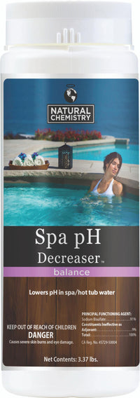Natural Chemistry 14203NCM Hot Tub and Spa PH Decreaser with My Garden Pool 20 Ct. Test Strips & Scum Sponge Flower Oil-Absorbing Sponge for Hot Tubs and Pools
