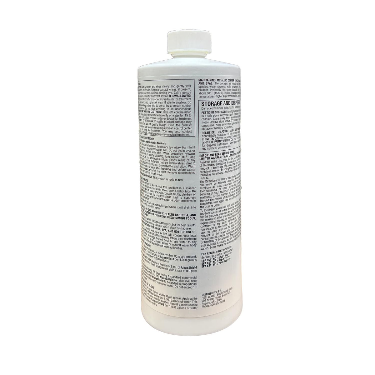 AlgaeShield Algaecide 32 FL OZ 12774 with My Garden Pool 7 in 1 Test Strips and Measuring Cup, 1 Pack