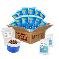 GLB Supersonic 73% Cal-Hypo Shock, 1 lb., Case of 12 Complete Pool Care Kit with My Garden Pool Skimmer Sock and 7-in-1 Test Strips, 60 ct. – Powerful Chlorine Shock for Clear Swimming Water