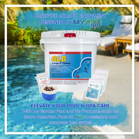 GLB Large 3" Chlorine Tablets 25 LB (71234A) with My Garden Pool 3 Skimmer Sock and 7-in-1 Test Strips, 60 ct. – Powerful Chlorine Tablets for Clear Swimming
