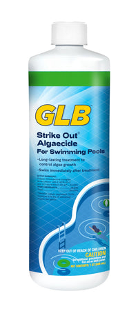 GLB Strike-Out Algaecide 32 FL OZ 71114A with My Garden Pool 7 in 1 Test Strips and Measuring Cup, 12 Pack