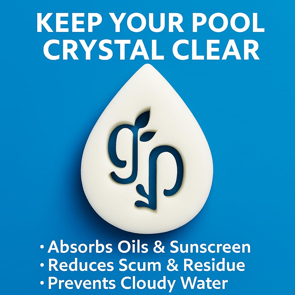 My Garden Pool Scum Sponge – White EVA Foam Teardrop Sponge – Absorbs Oils, Sunscreen, and Residue for Crystal Clear Pools & Spas