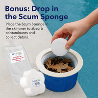 GLB Super Start-Up Pool Bundle – 4×1 lb Supersonic Shock, 2× Algimycin 2000, 2× Sequa-Sol, 1 lb Stabilizer, Super Blue – with My Garden Pool Skimmer Socks, Scum Sponge & Test Strips (20 ct)