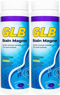 GLB Stain Magnet 2.5 LB (71020A) Removes Metal & Mineral Stains from Pool Surfaces with My Garden Pool Skimmer Socks & Test Kit, 2-Pack