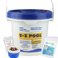 E-Z Pool Concentrated Pool Blend 20 LB - EZP20 with My Garden Pool 20 Ct. Test Strips & 2 Pack Pool Skimmer Socks and Pool-IQ, Smart Pool AI Assistant!