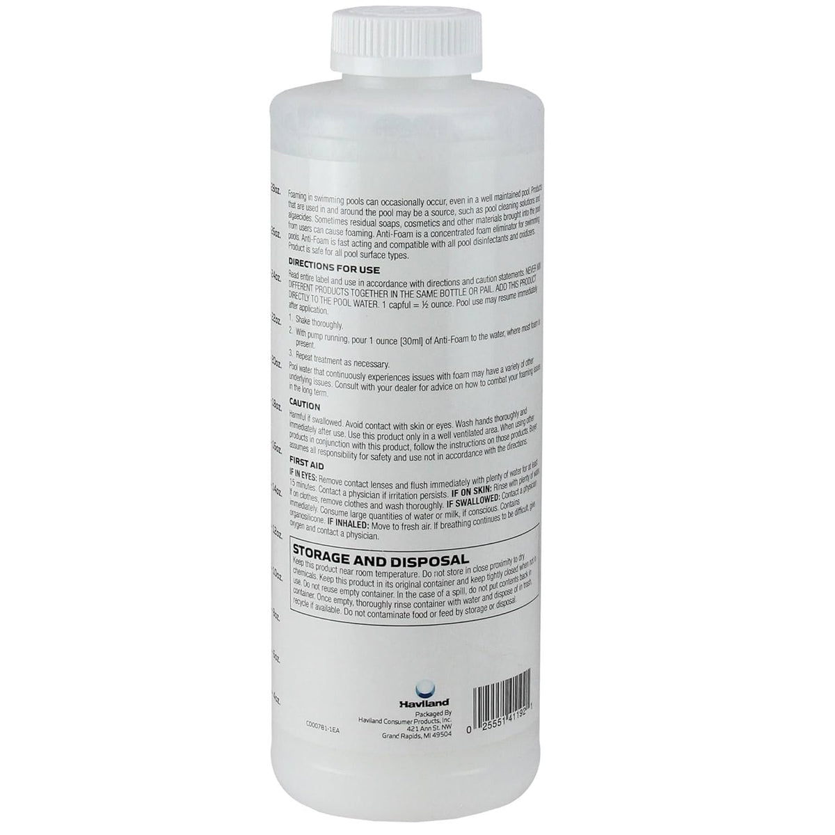 Haviland Durachlor Fast Acting Anti-Foam Eliminator Concentrate 1 Quart with My Garden Pool Scum Socks, Test Strip & Pool-IQ AI Assistant