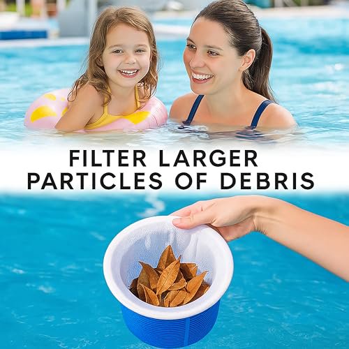 My Garden Pool Skimmer Socks 30 ct – Ultra-Fine Mesh Pool Filter Savers – Universal Fit for Most Skimmer Baskets – Includes 20 ct 7-in-1 Water Test Strips for Pools & Spas