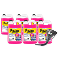 P-restone Original Pink RV & Waterline Antifreeze Multi-use for RVs, Pools, Boats and Homes - Six Pack, 6 x 1 gal -100 with My Garden Pool Plastic Flexible Funnel Spout for Hard-to-Reach Spots
