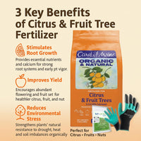 Coast of Maine CT6001 Citrus & Fruit Tree Plant Food 4 LB – Organic Fertilizer for Strong Growth & Flavorful Harvests with My Garden Pool Soil Test Strips & Claw Gardening Gloves