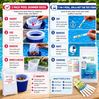 Haviland Durachlor 1 Inch Tablets 2 lb with My Garden Pool Scum Socks, Test Strip & Pool-IQ AI Assistant