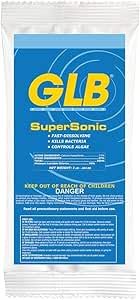 GLB Calcium Hypochlorite Pool Shock, 1-Pound, 2-Pack Complete Pool Care Kit with My Garden Pool Skimmer Sock and 7-in-1 Test Strips, 20 ct. – Powerful Chlorine Shock for Clear Swimming Water