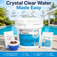 Haviland Durachlor 3 Inch Tabs 50 lb with My Garden Pool Scum Socks, Test Strip & Pool-IQ AI Assistant