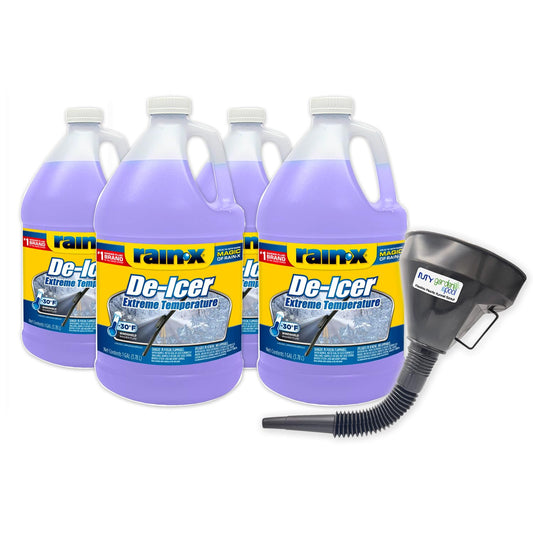 My Garden Pool Rain-X -30 Degree De-Icer, Four Pack, 4 x 1 Gallon, Purple - Heavy Duty for Ultimate Visibility, Protection Plastic Funnel Spout for Easy Pouring Hard-to-Reach Vehicles
