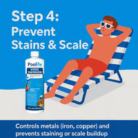 Poolife Basic Start-Up Pool Bundle – 1 lb TurboShock, Clarifier, AlgaeKill II, Stain Preventer – with My Garden Pool Skimmer Socks, Scum Sponge & 7-in-1 Pool Test Strips (20 ct)