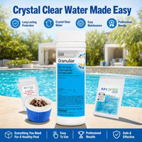 Haviland Durachlor Granular 2 lb with My Garden Pool Scum Socks, Test Strip & Pool-IQ AI Assistant