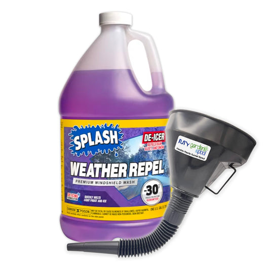 My Garden Pool Splash Purple -30 Weather Repel Windshield Washer Fluid 1 Gallon - Cold-Weather Defense Plastic Funnel Spout for Easy Pouring Hard-to-Reach Vehicles