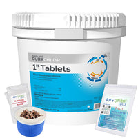 Haviland Durachlor 1 Inch Tablets 25 lb with My Garden Pool Scum Socks, Test Strip & Pool-IQ AI Assistant