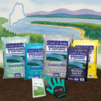 Coast of Maine SP6000 Stonington Plant Food 4 LB – Organic Soil Builder for Vegetables & Flowers with My Garden Pool Soil Test Strips & Claw Gardening Gloves