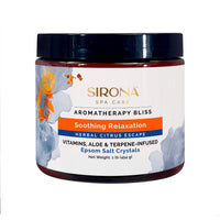Sirona Aromatherapy Bliss Spa Bundle for Hot Tub & Spa – Muscle & Joint & Soothing Relaxation Epsom Salt Crystals with My Garden Pool Oil Absorbing Scum Sponge & 7-in-1 Test Strips