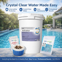 Haviland Durachlor Activator 45 lb with My Garden Pool Scum Socks, Test Strip & Pool-IQ AI Assistant